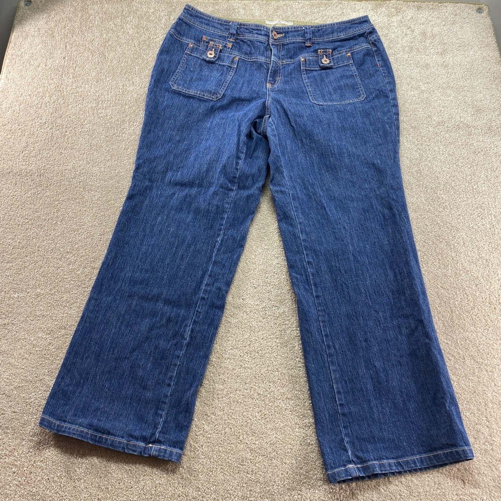 Tommy Hilfiger Jeans Women Size 18 Blue Wash Bootcut Stretch Denim